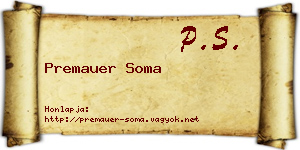 Premauer Soma névjegykártya